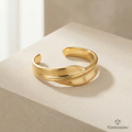 Flawlesstaire™ Sculpted Horizon Gold Cuff Bracelet